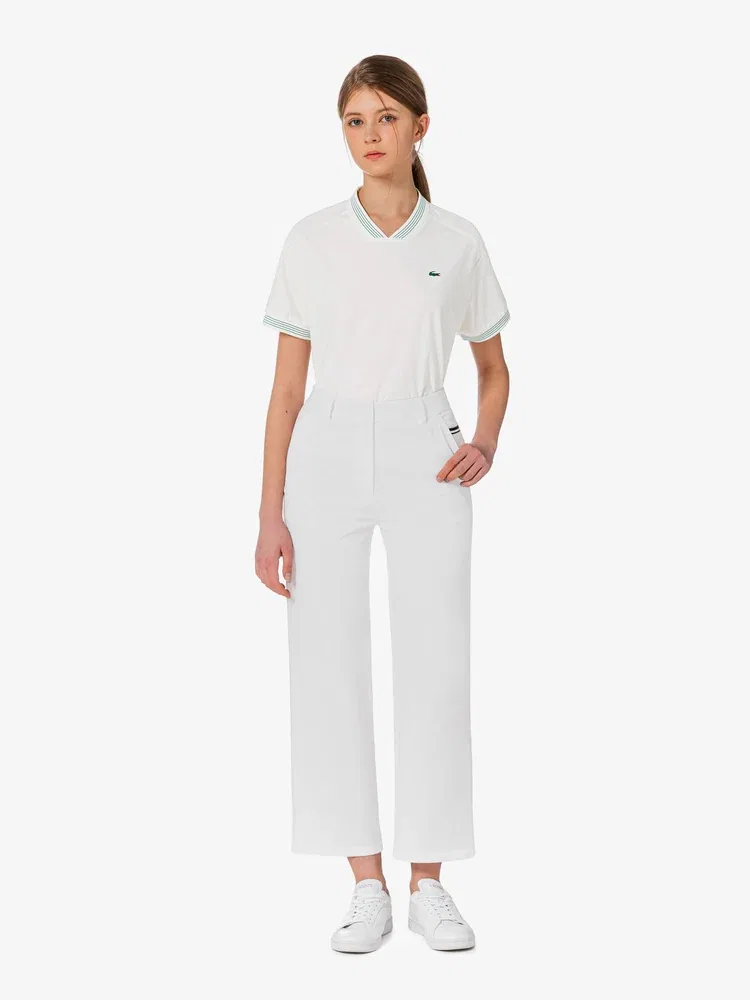 Брюки LACOSTE прямые White — фото 4