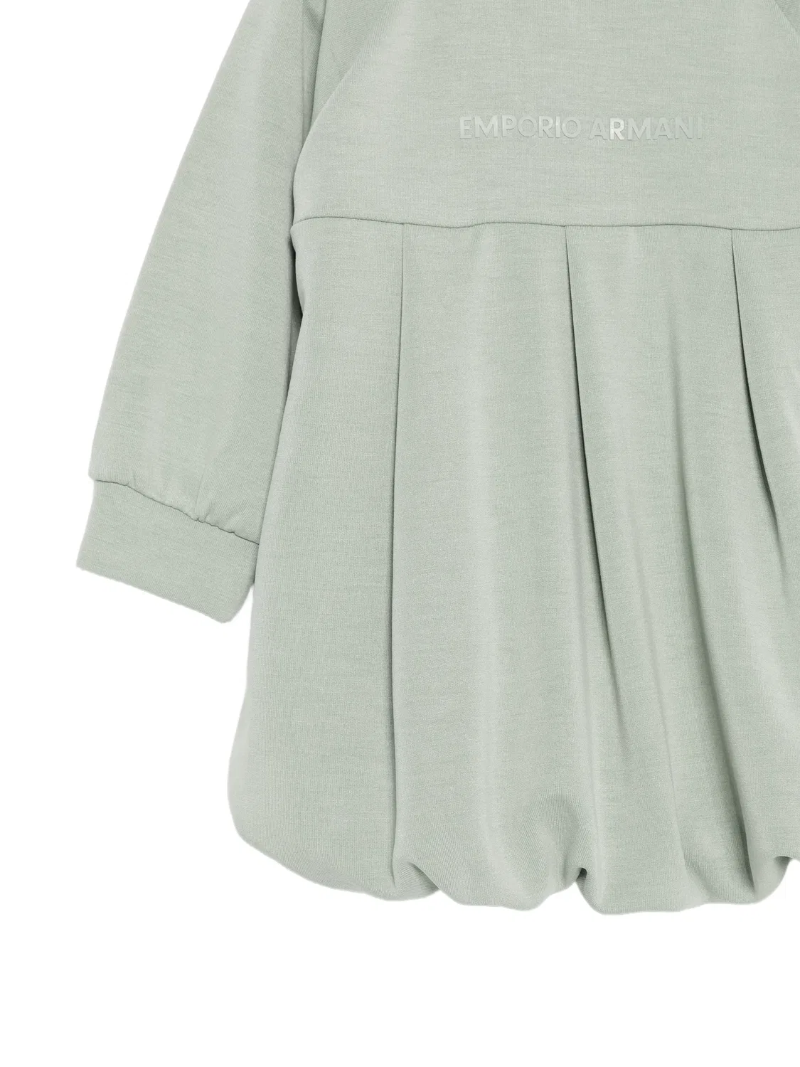 Плиссированное платье с логотипом, зеленое Emporio Armani, зеленый — фото 2