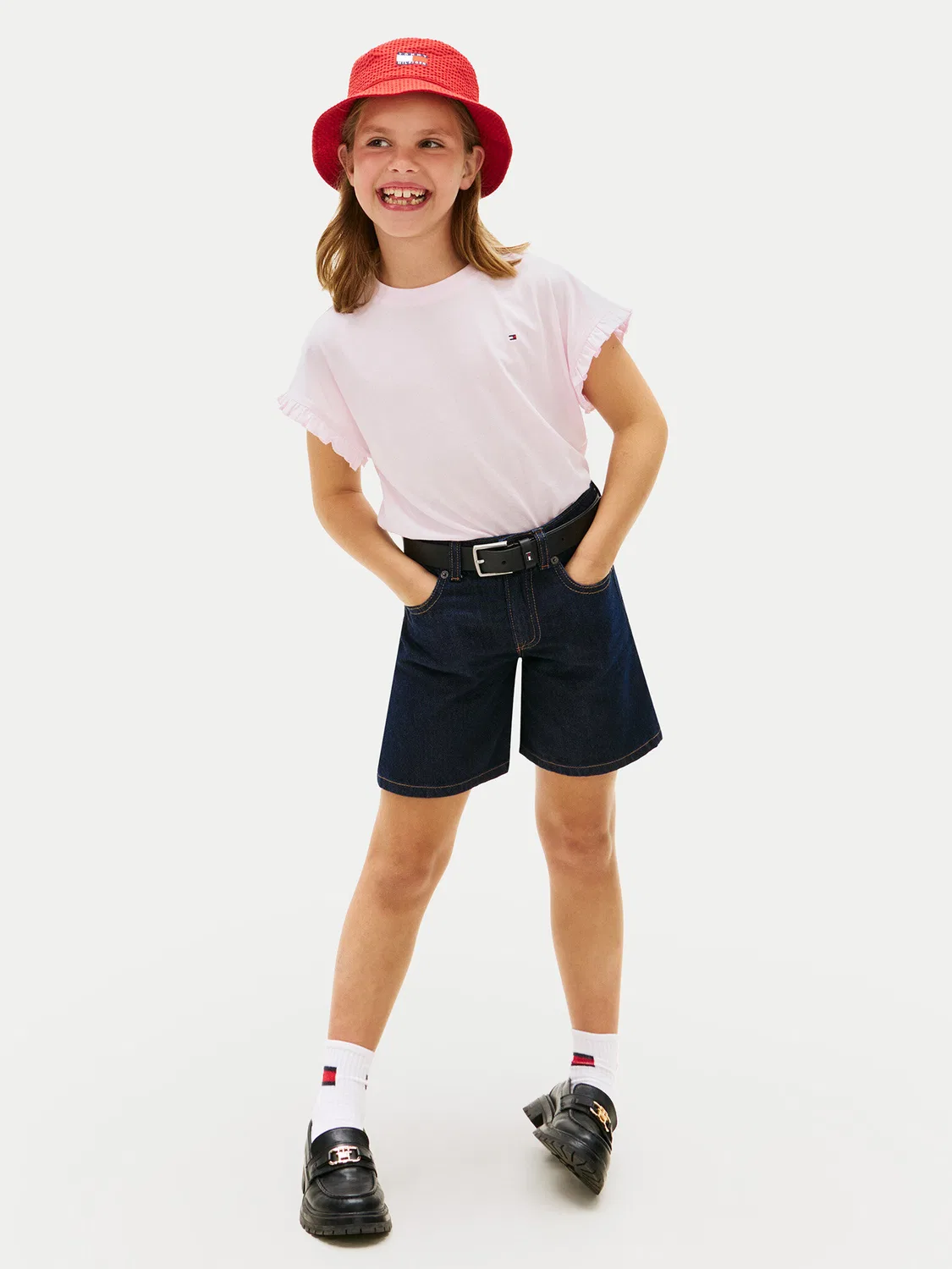 Футболка свободного кроя для девочки Essential Tommy Hilfiger, светло-розовый — фото 2