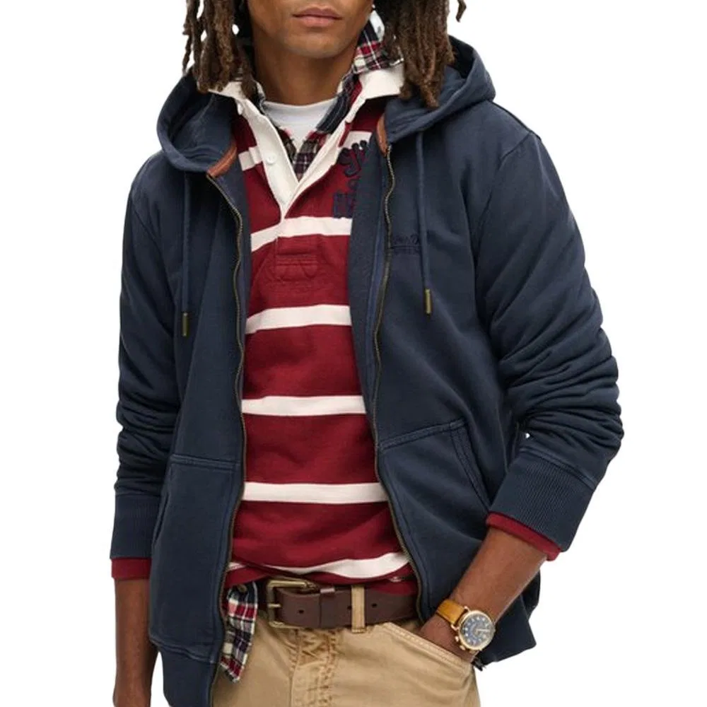 Мужское худи с капюшоном и молнией Superdry, Navyblau