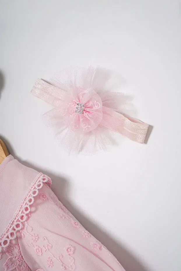 Детское платье для девочек с вышивкой Bebila Baby, Pink — фото 3