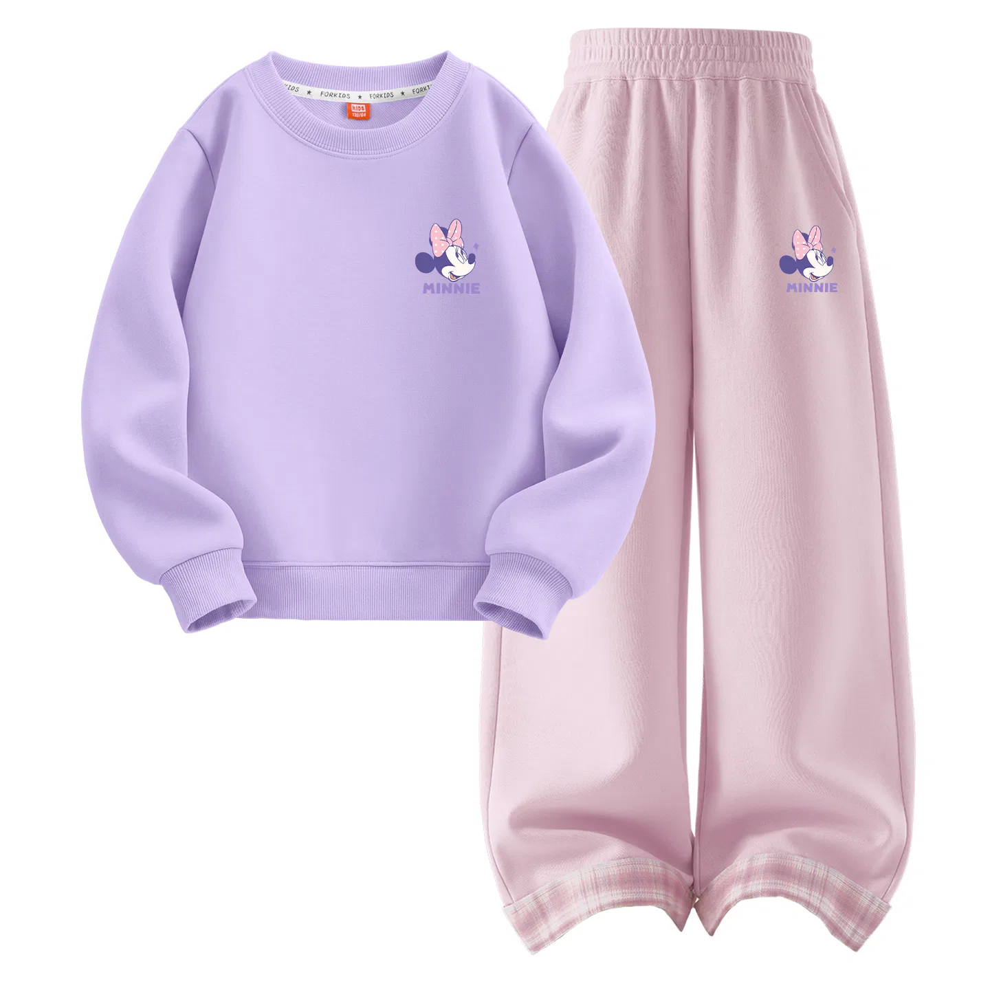 Детский комплект спортивной одежды с принтом Disney, Di Run Pulse Purple+Di Smile Daisy K Cherry Blossom Pink — фото 3