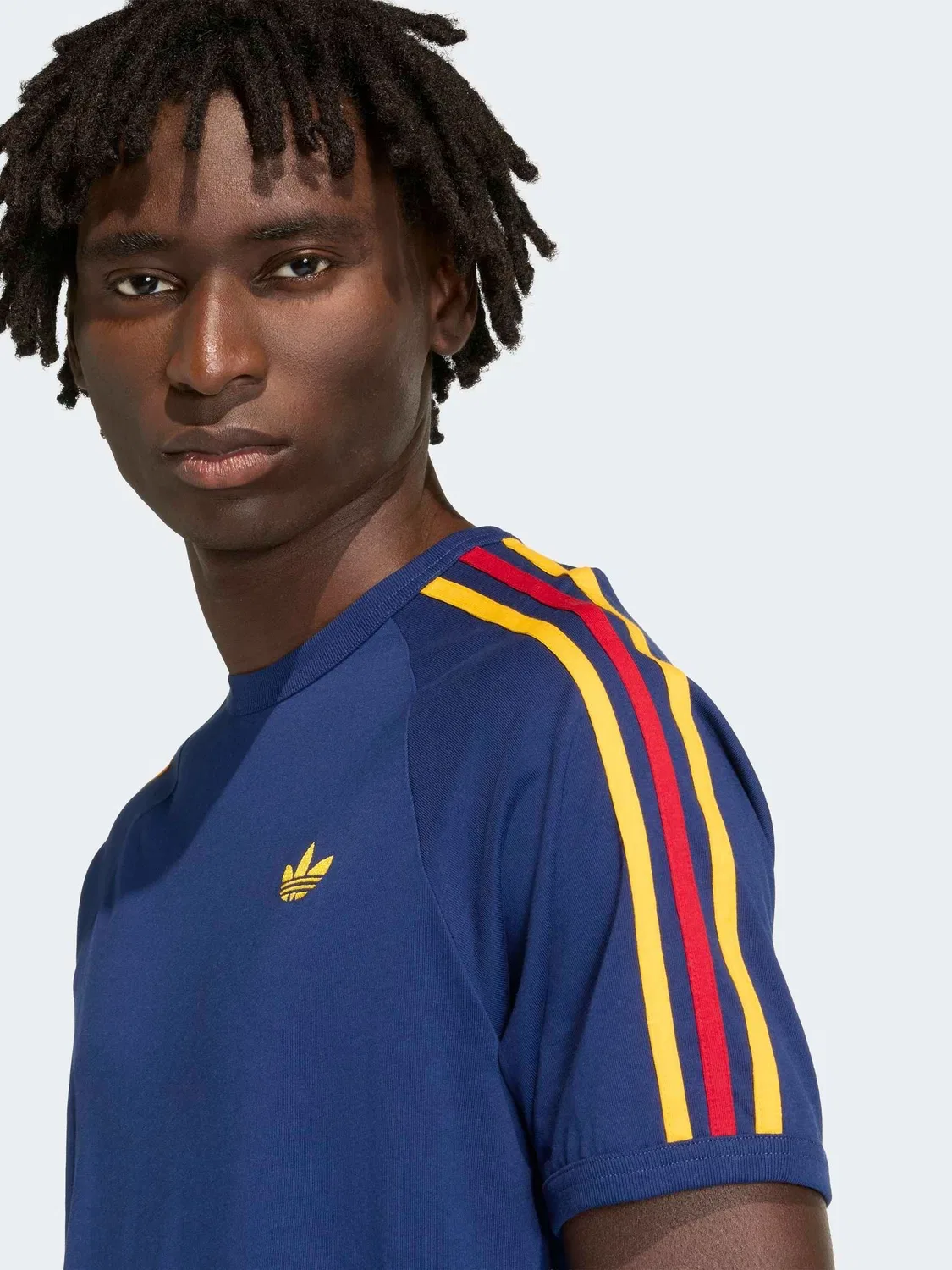 Футболка с полосками adidas Originals, синий/желтый — фото 4