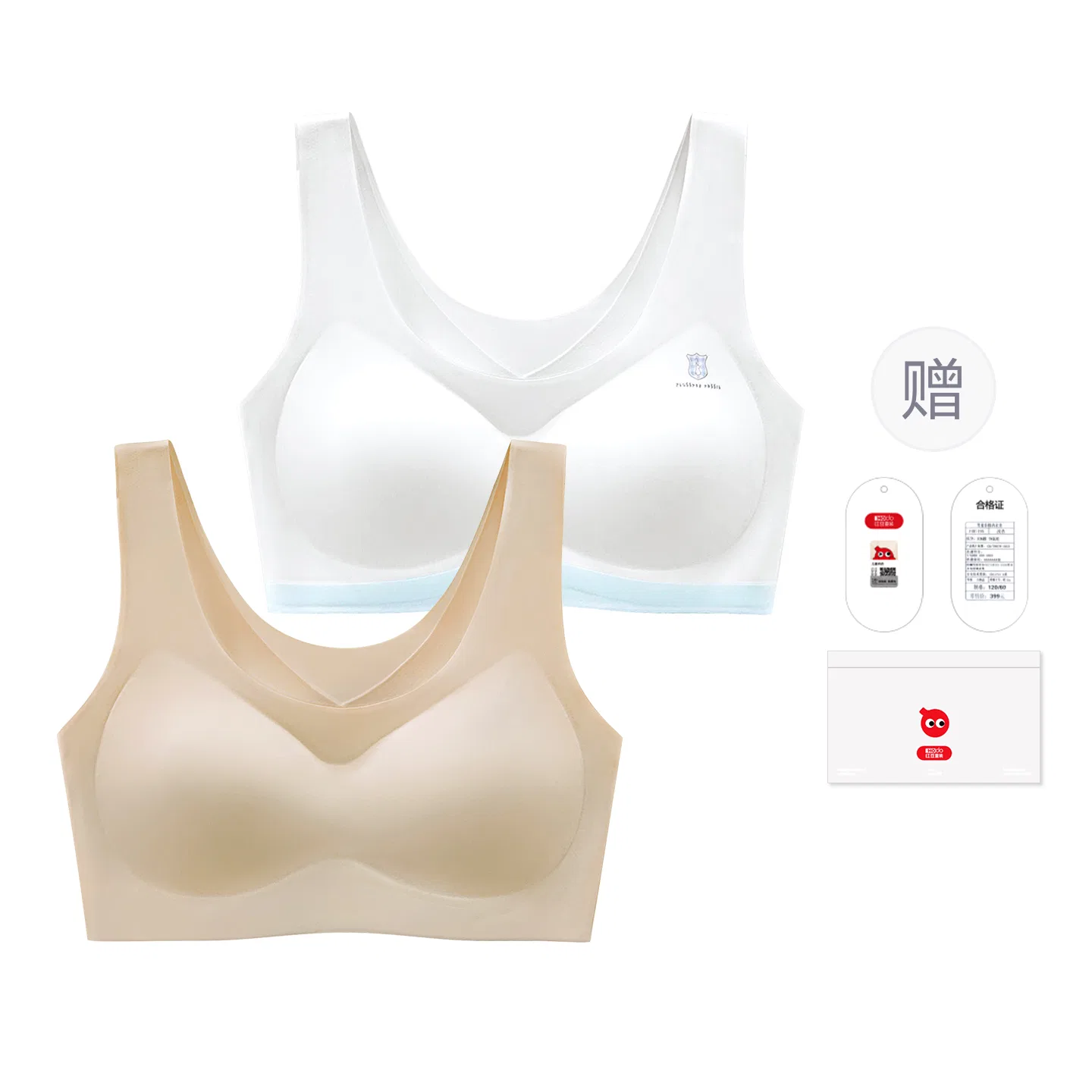 Детское белье для девочек спортивное без швов Red bean, Light Water Blue — фото 3
