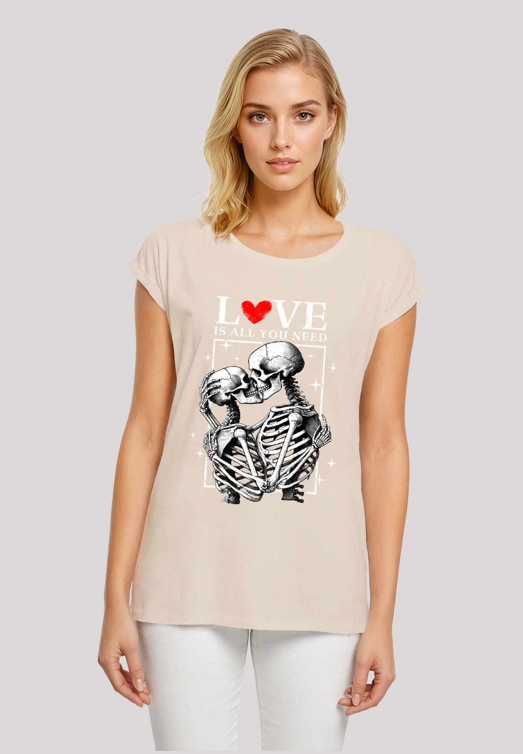 

Футболка с принтом LOVE IS ALL YOU NEED F4NT4STIC, песочный