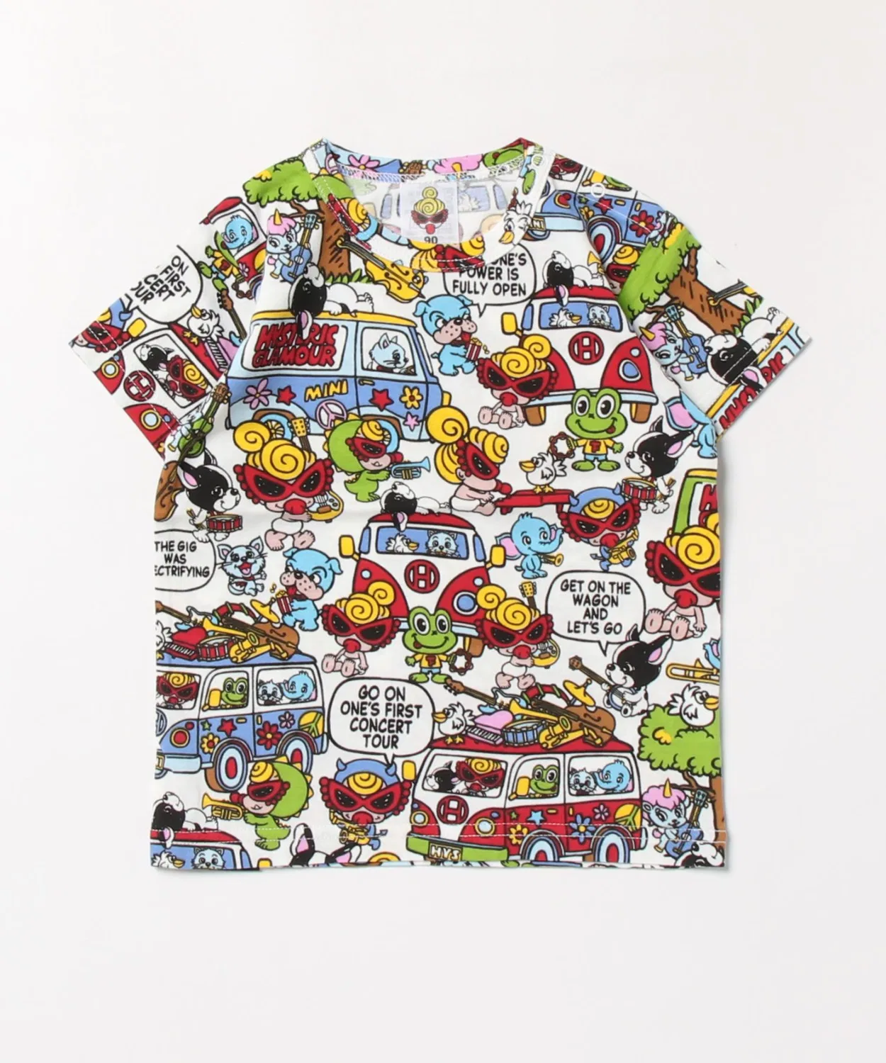 Детская футболка с принтом с коротким рукавом BAND WAGON HYSTERIC MINI, White