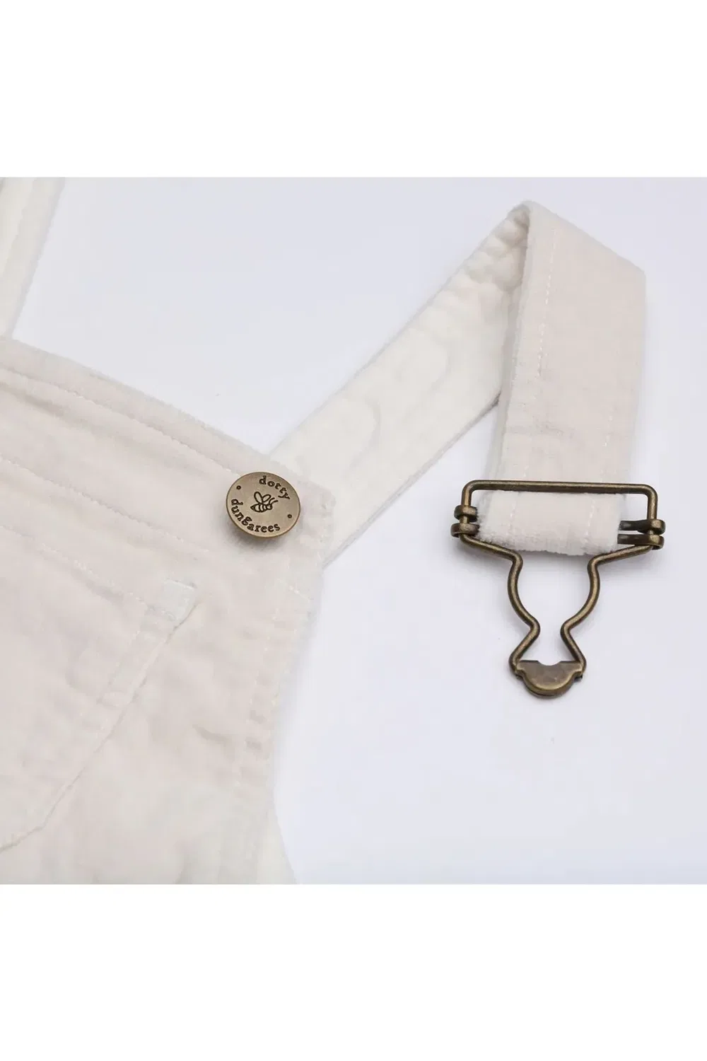 Платье из вельвета Custard Dotty Dungarees, Cream — фото 3