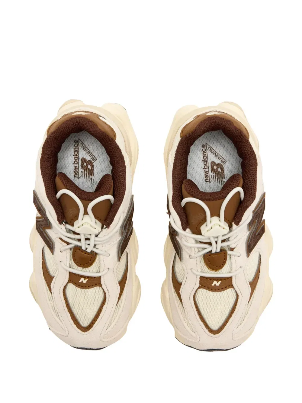Кроссовки 9060 на застежке-тоггл New Balance Kids, бежевый — фото 3