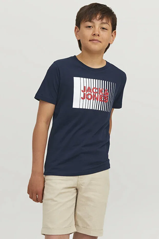 Детская футболка для мальчиков с коротким рукавом Jack & Jones Junior, Navy Blue