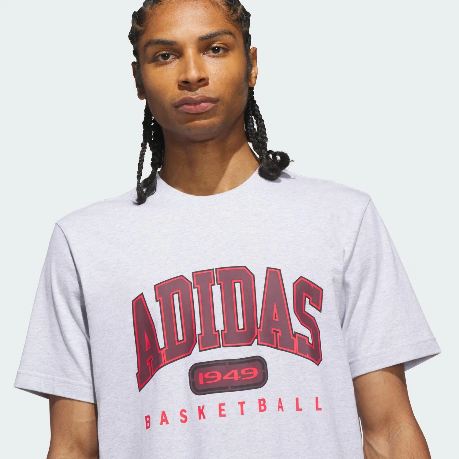 Мужская футболка с графикой Collegiate Grafik T-Shirt Adidas, Hellgrau — фото 4