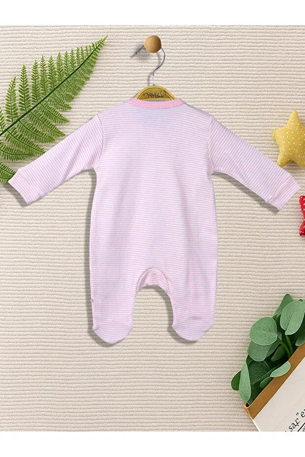 Детский комбинезон хлопковый с принтом Basics Nehad Bebe, Pink — фото 3