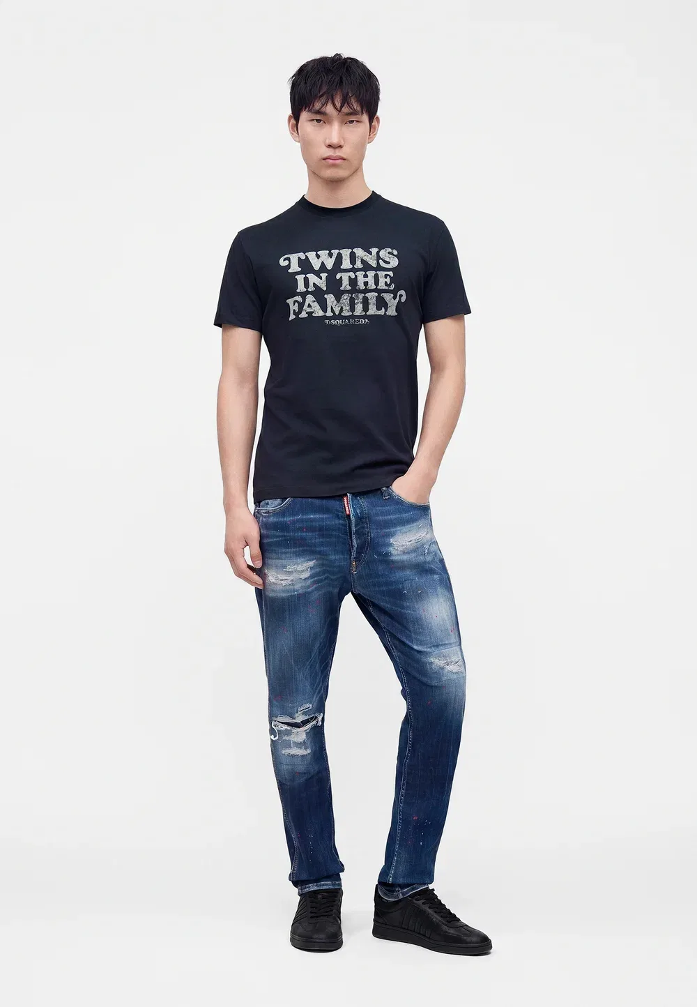 Стильная футболка с принтом Dsquared2, Navy Blue — фото 2