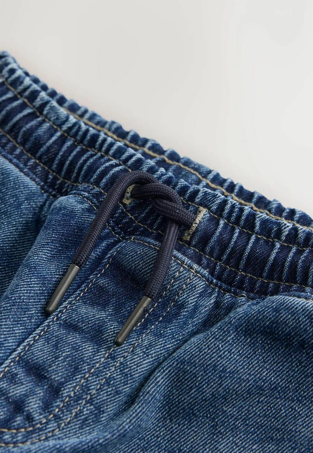 Джинсы с широким поясом на резинке - джинсы свободного кроя Next, Mid Blue Denim — фото 4