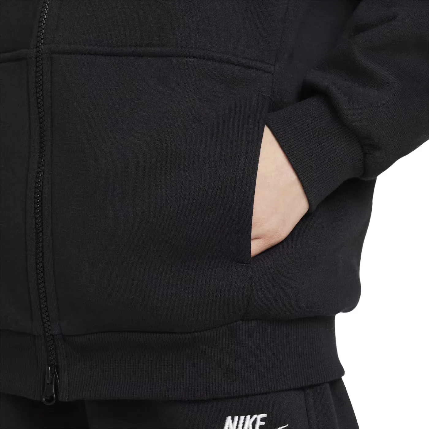 Худи оверсайз на молнии с полной застежкой Nike, черный — фото 4