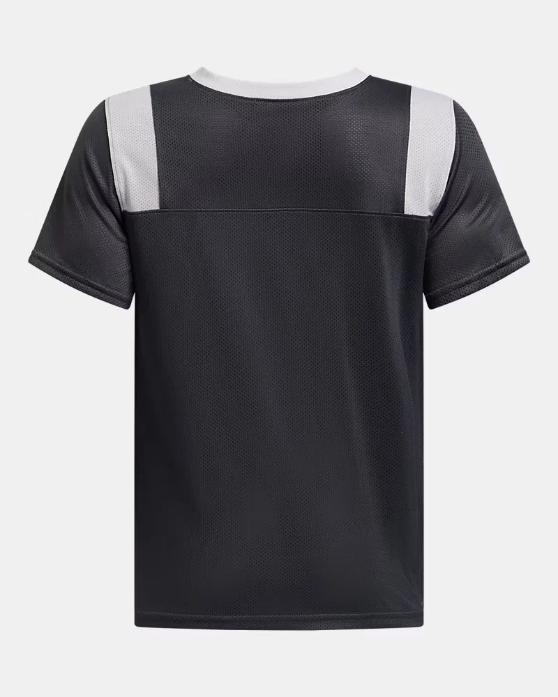 Детская спортивная футболка из дышащей сетки UA Big Win Flag UnderArmour, Castlerock/White — фото 4