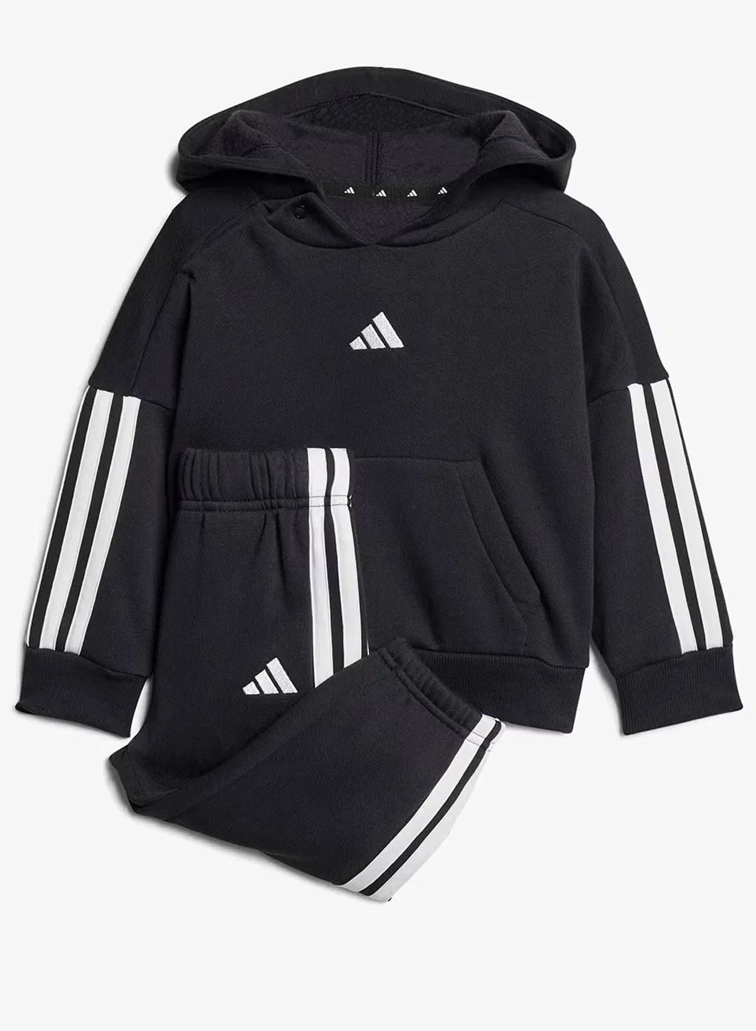 Комплект спортивный из флиса с логотипом Adidas, черный