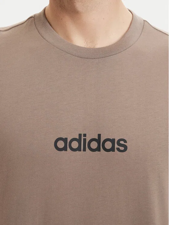 Футболка regular fit Essentials Linear Adidas, бежевый — фото 4