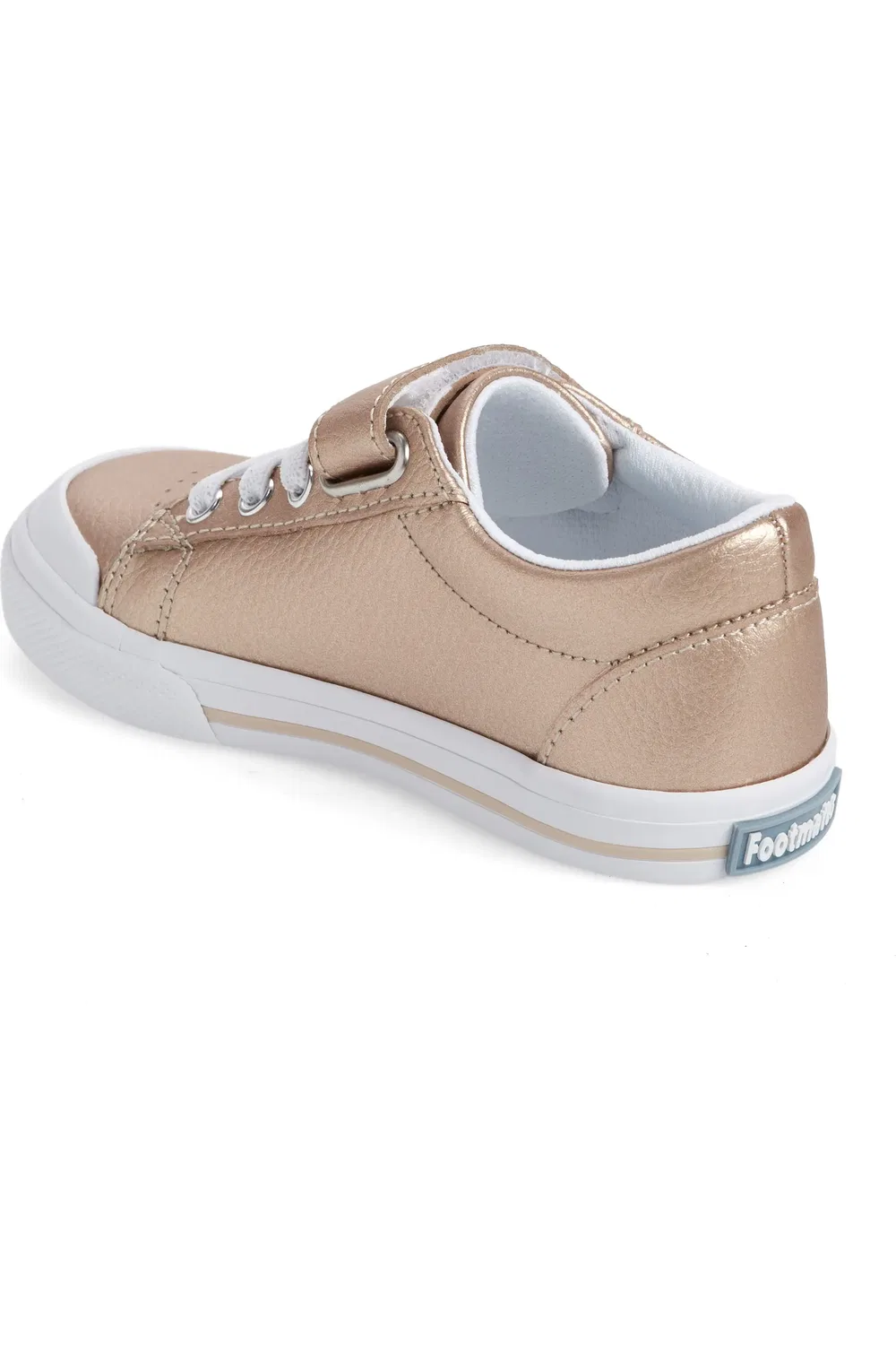 Детские кроссовки на липучке с поддержкой свода стопы Reese Footmates, Rose Gold Leather — фото 2