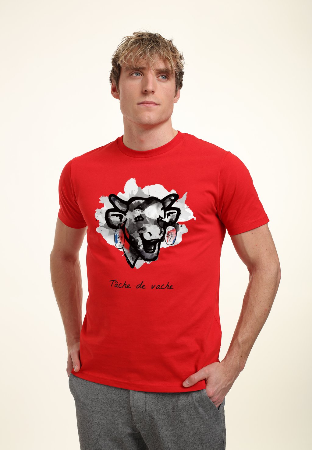 

Футболка с принтом THE LAUGHING COW TACHE DE Henry Tiger, красный