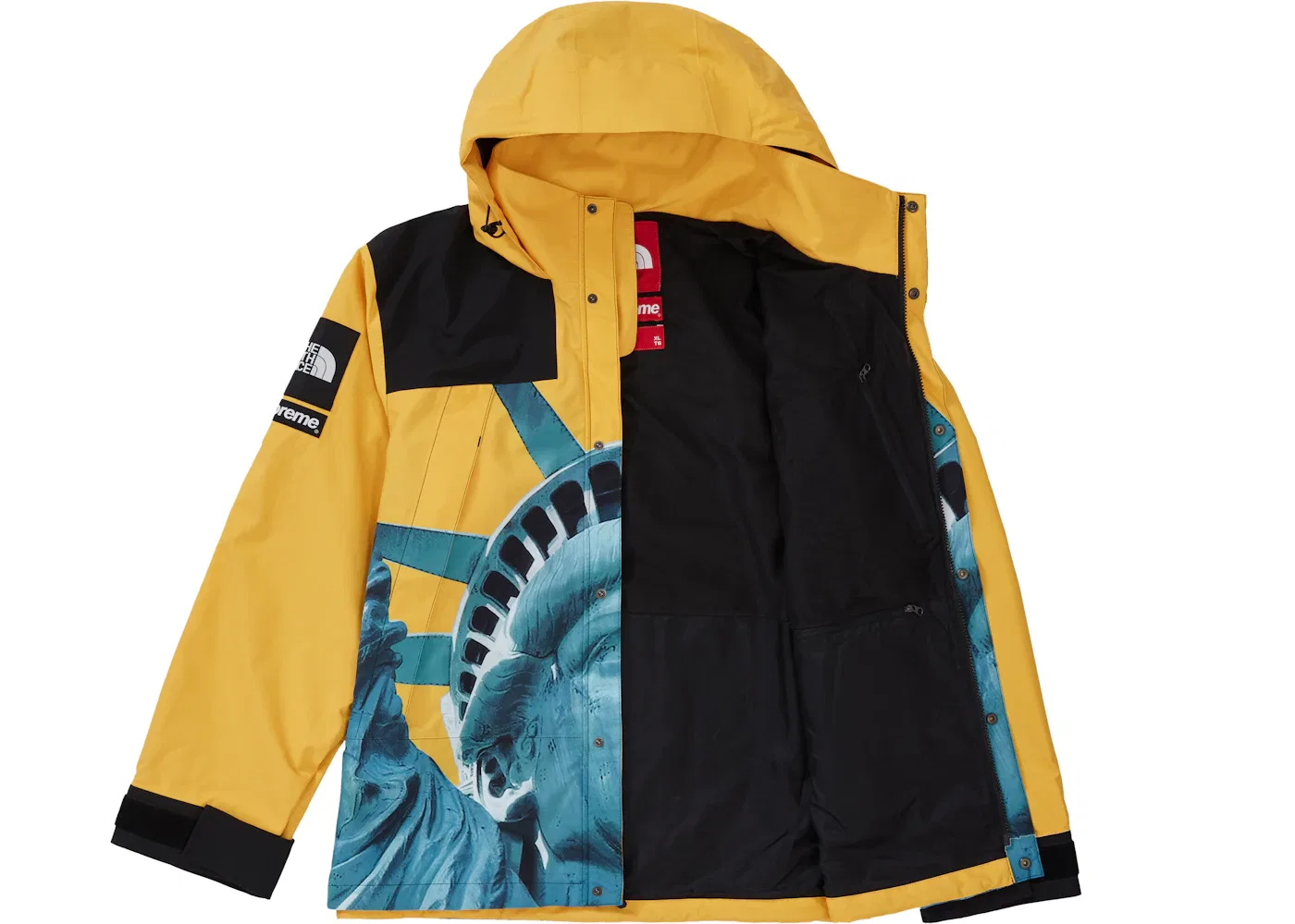 Мужская куртка с принтом Статуи Свободы Supreme The North Face, Yellow — фото 2