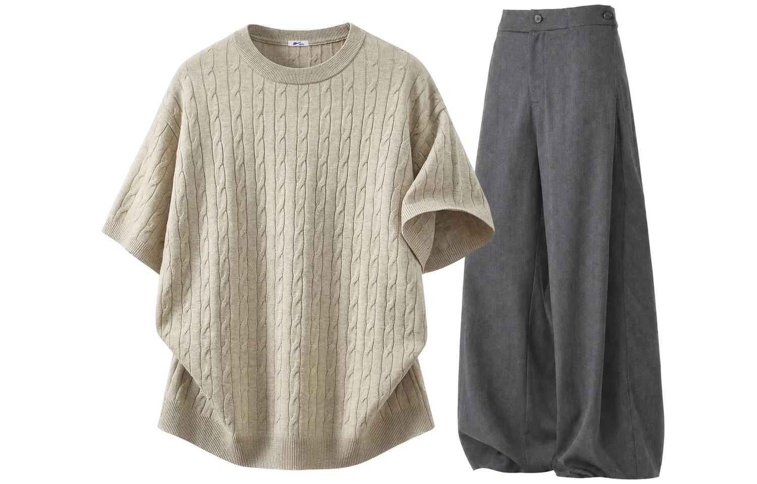 Детский спортивный комплект с круглым вырезом Khaki+Gray Premium Vintage WARRIOR