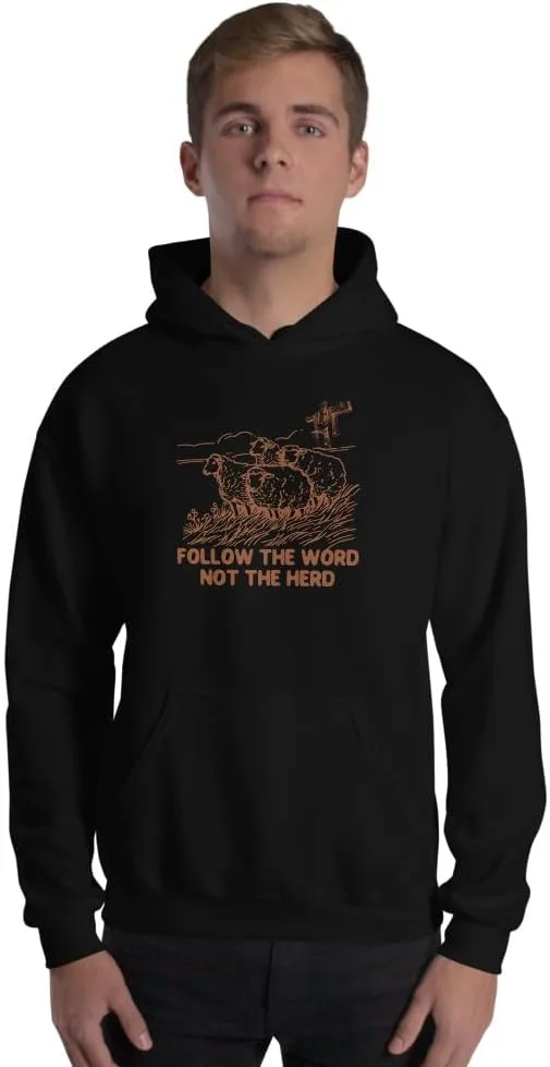 Худи Christian Men Women Unisex Follow The Word Not The Herd Generic, черный