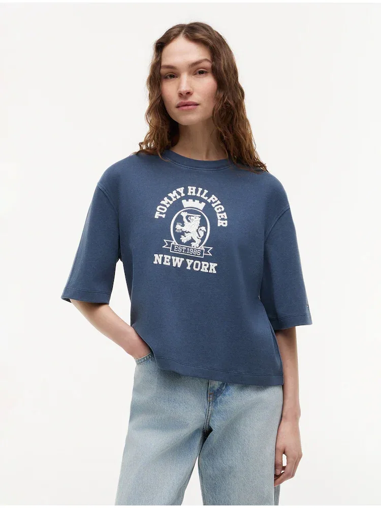 Футболка с принтом, Oversize TOMMY HILFIGER, Navy