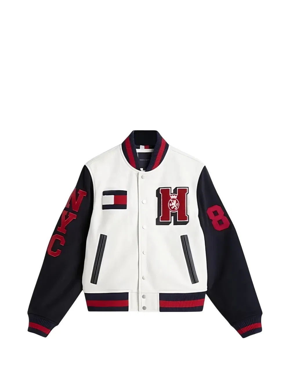 Кожаная куртка с логотипом-аппликацией Tommy Hilfiger, белый