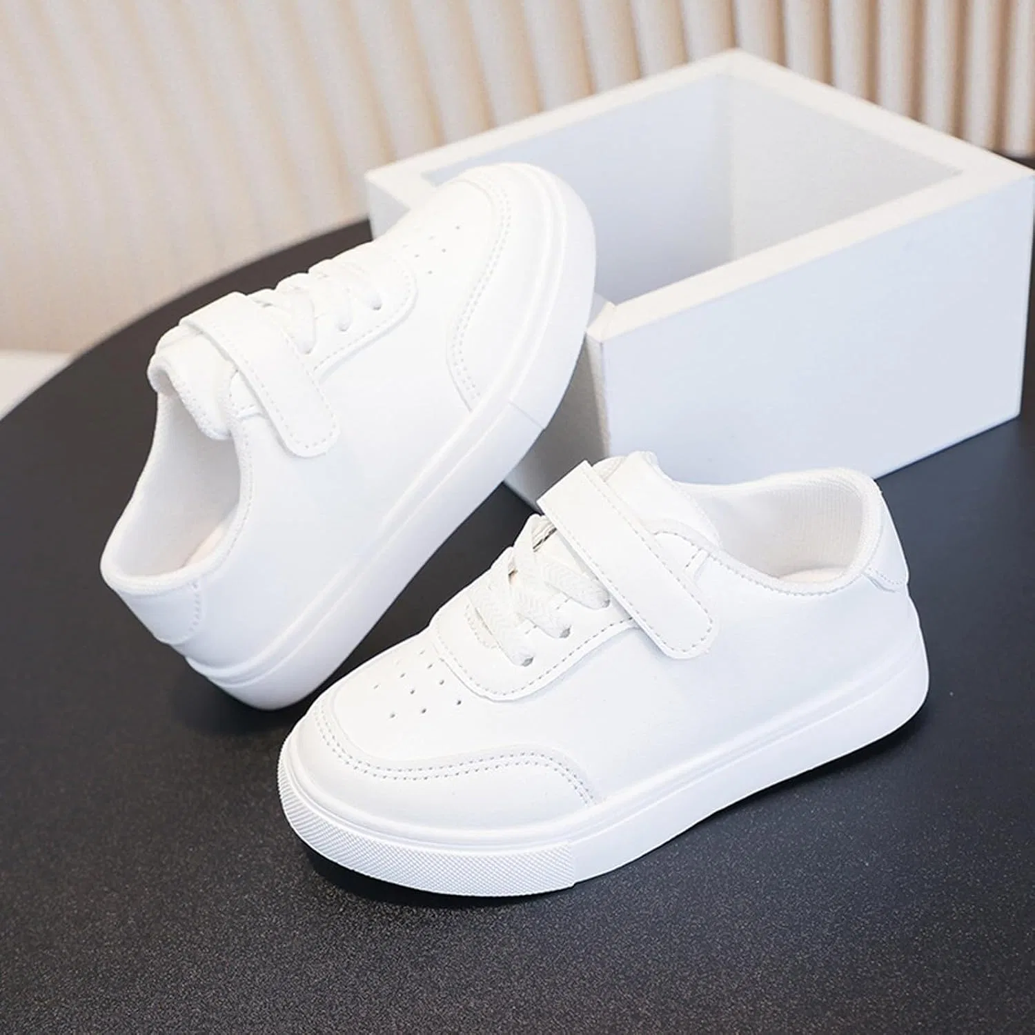 Детские кроссовки с гибкой подошвой для мальчиков и девочек, White — фото 4