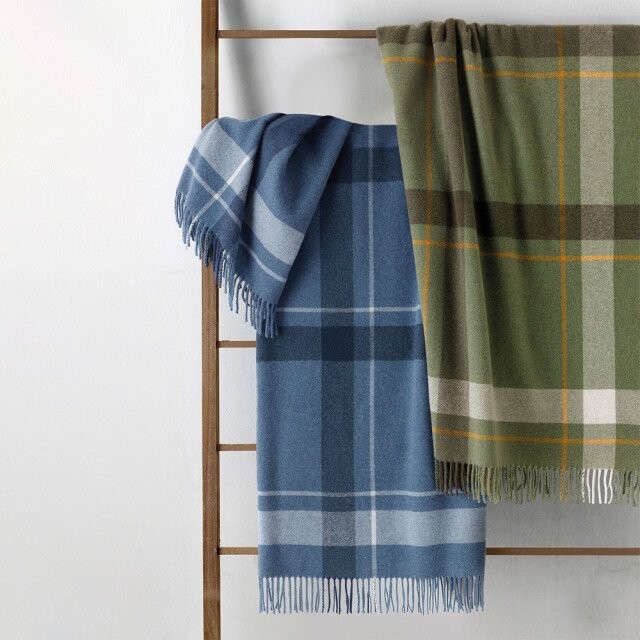 

Плед Somma Hudson Merino Wool With Fringe, 130×190 см, синий