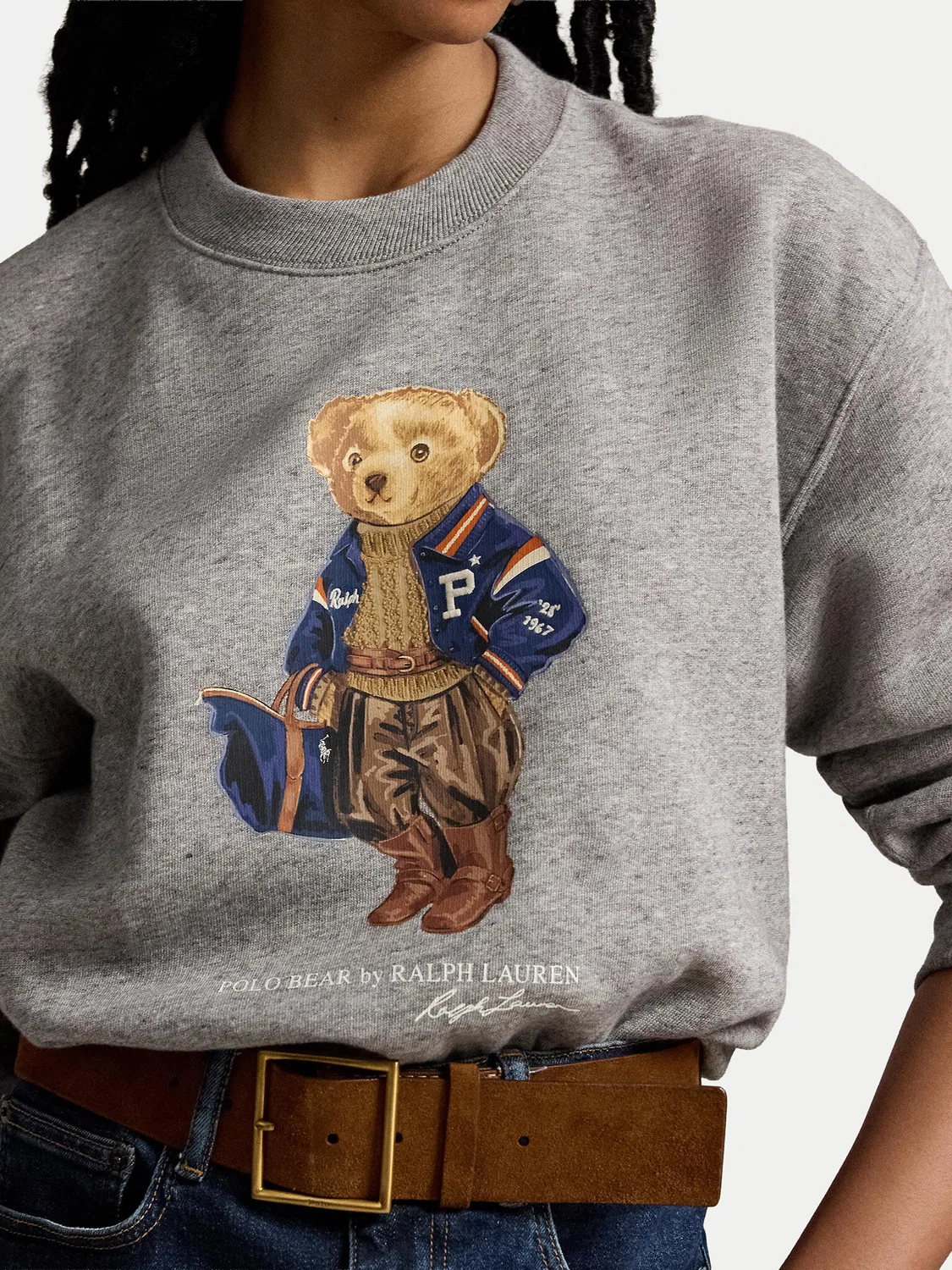 Женская толстовка стандартного кроя Polo Ralph Lauren, серый — фото 4