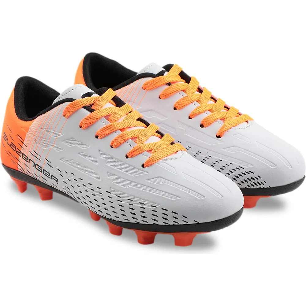 Детские футбольные бутсы для мальчиков на шнуровке, White Orange, Score I Krp Slazenger — фото 2