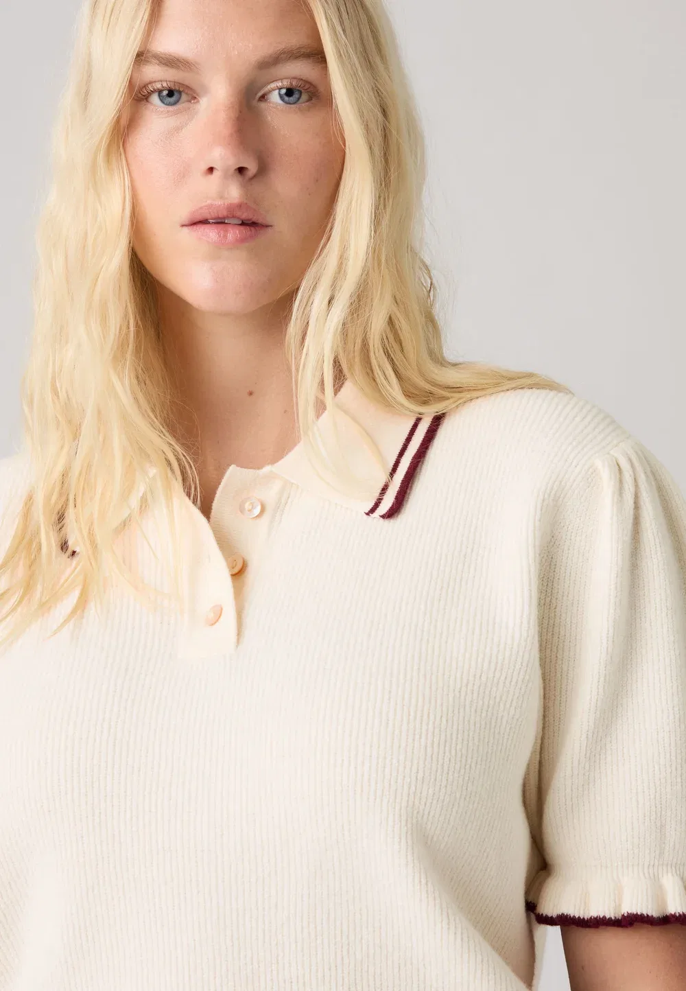 Очень мягкая рубашка-поло Levi'S, Egret / Cabernet Egret / Cabernet — фото 4