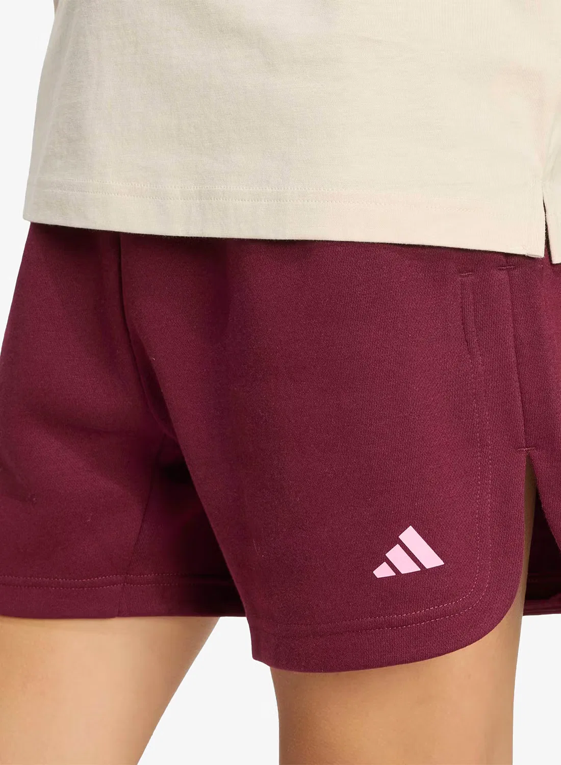 Шорты свободные 3-Stripes studio Adidas, бордовый — фото 4