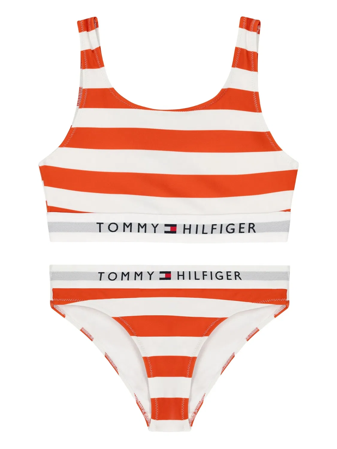 Полосатый купальник Tommy Hilfiger, оранжевый