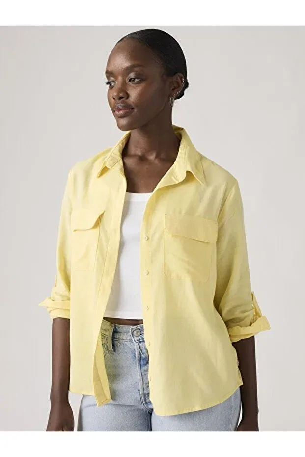 Женская рубашка с длинным рукавом Elaine Utility Shirt Levi'S, Yellow — фото 4
