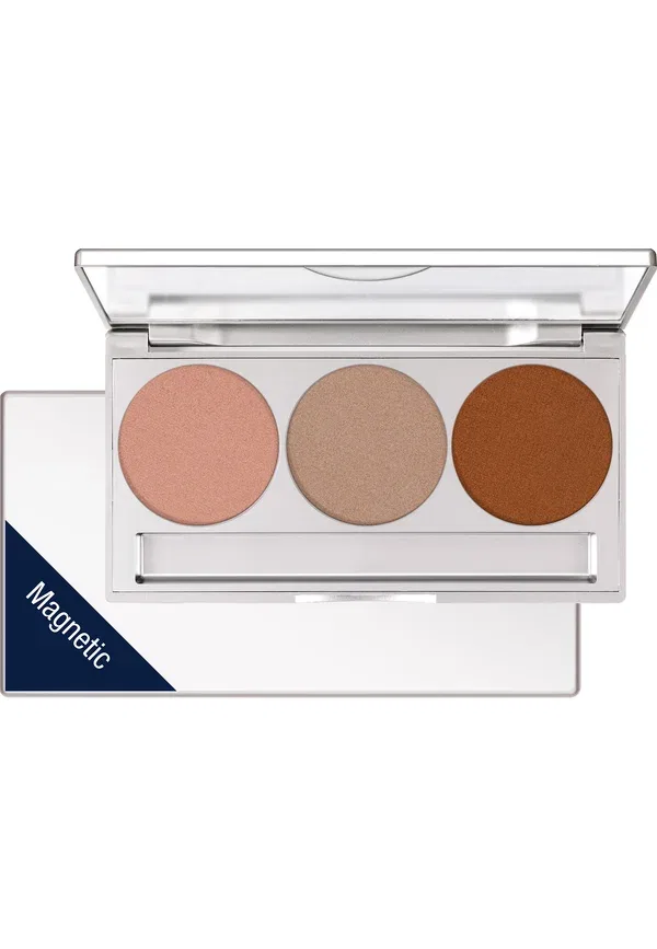 Набор для создания сияющего макияжа Glamour Glow Trio - хайлайтер 9 г Kryolan, цвет glow 2 — фото 3