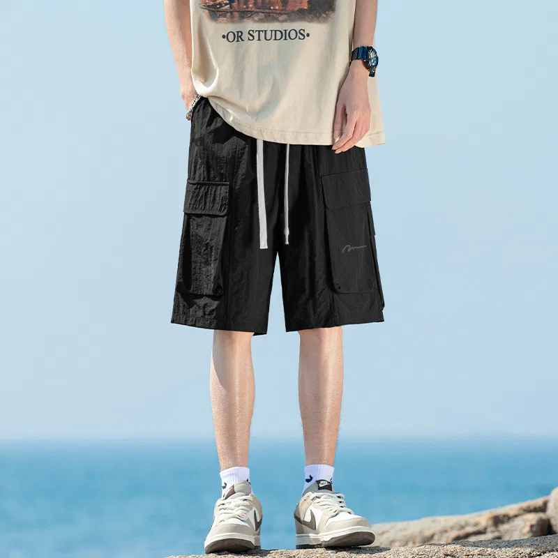 Детские шорты карго с охлаждающим эффектом Ice Silk MINISO, Black (Ma Changkui Label on Front Left of Pants) — фото 3