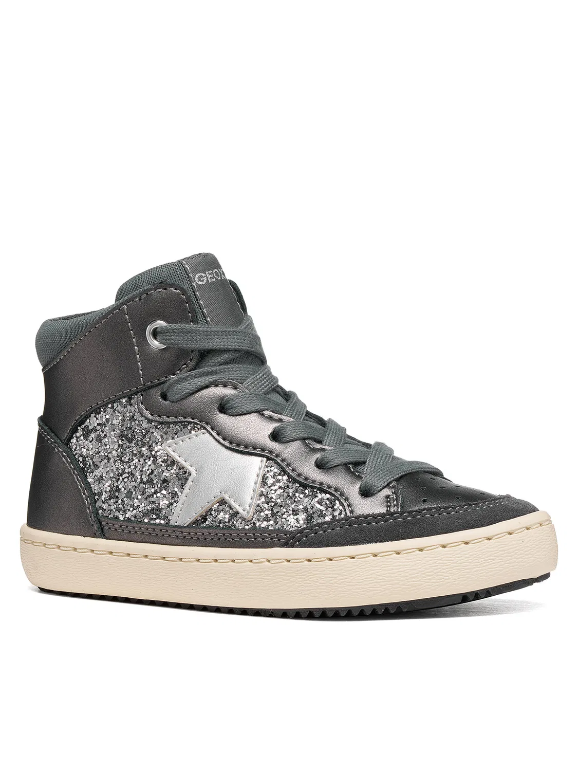 Кроссовки для девочки Kalispera Girl Geox, темно-серебристый — фото 2