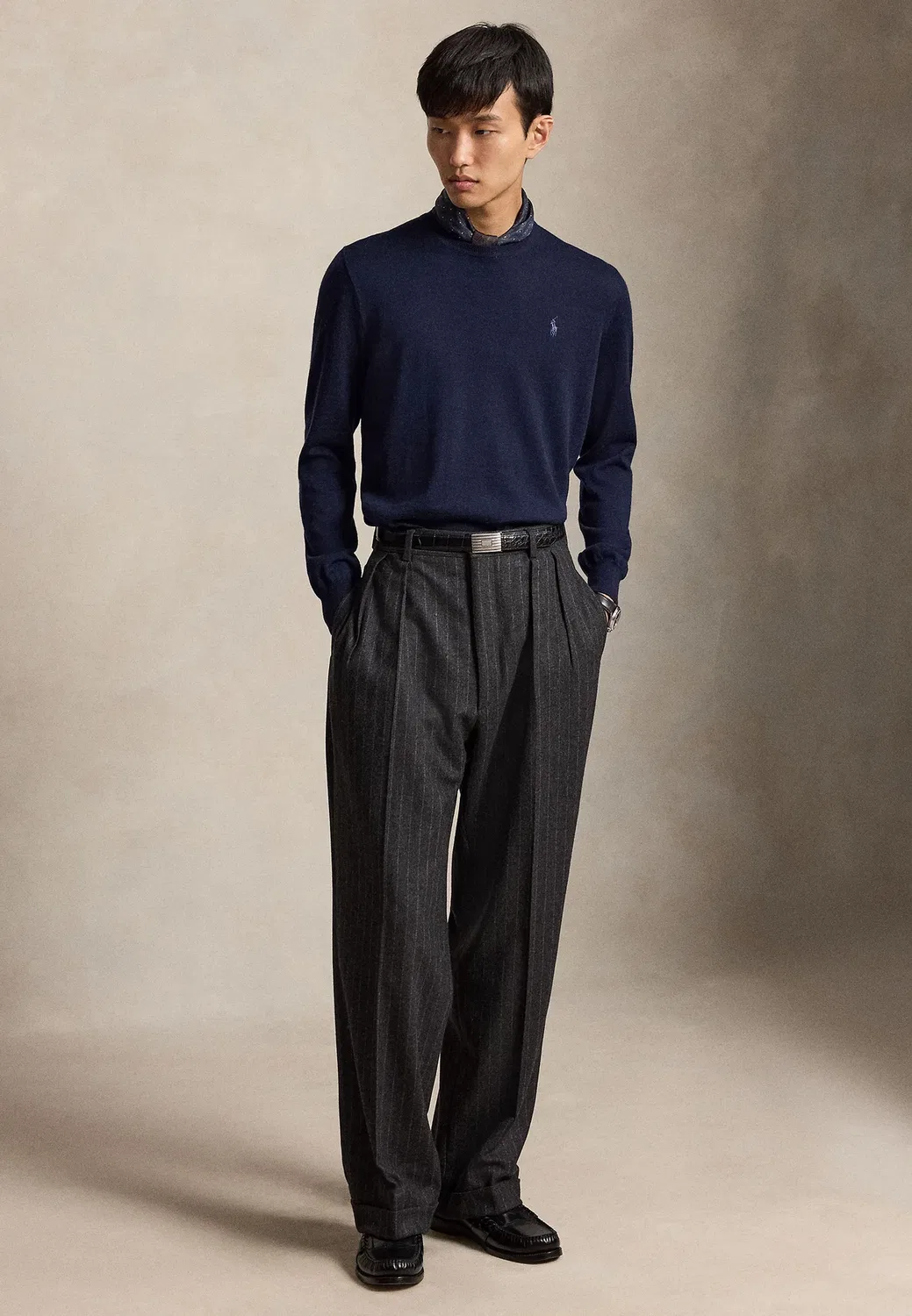 Шерстяной свитер с круглым вырезом, который можно стирать Polo Ralph Lauren, Hunter Navy — фото 2