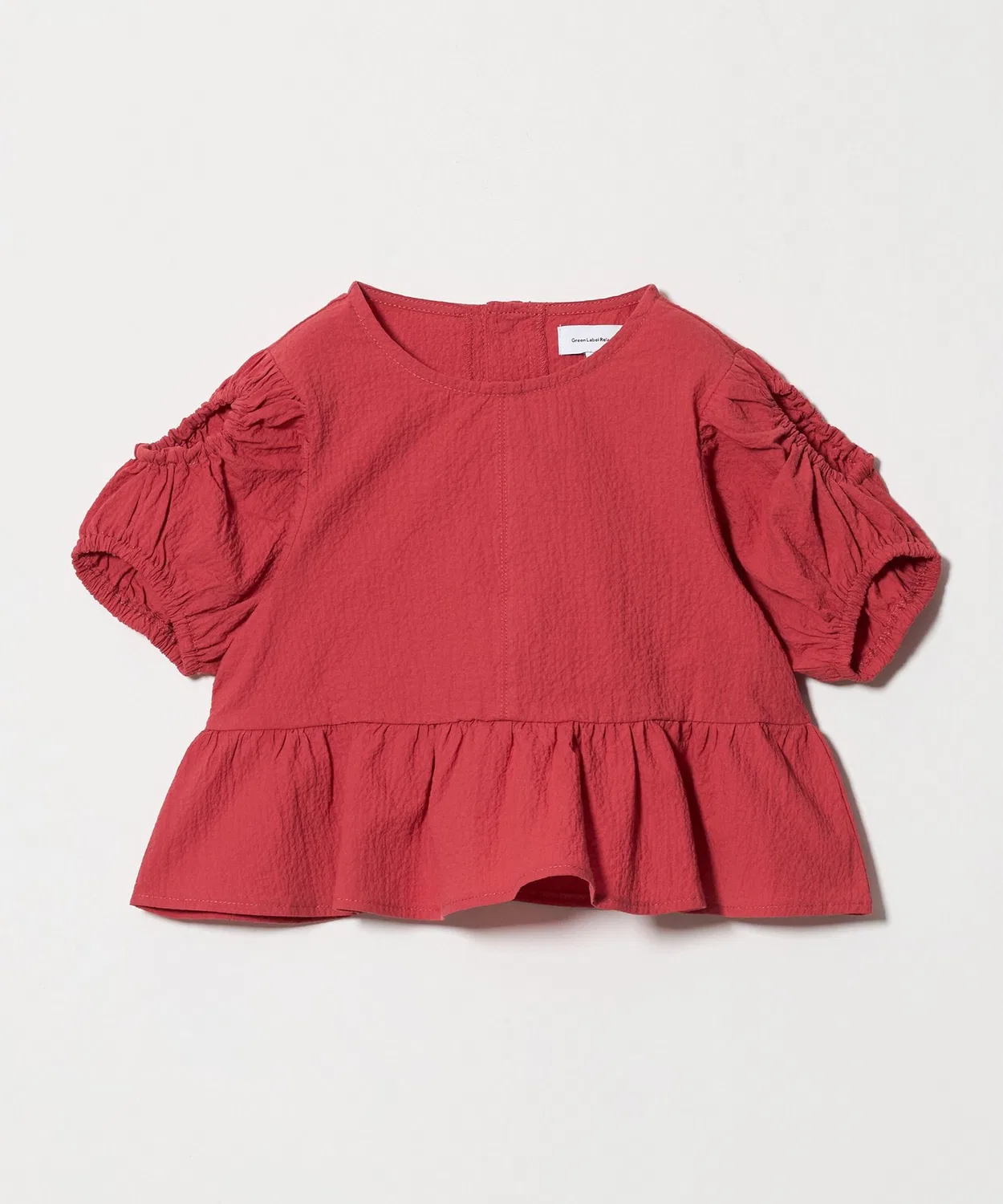 Детская блузка с одним плечом и баллон-рукавом, модель Balloon Shoulder, green label relaxing, Red