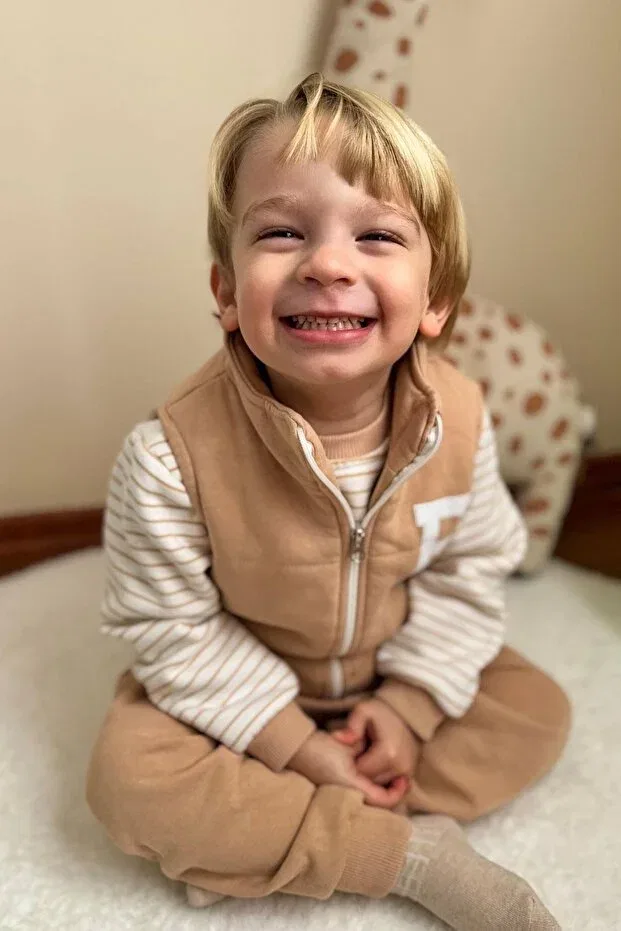 Детский комплект спортивного костюма для мальчиков с принтом Donino Baby, Beige — фото 3