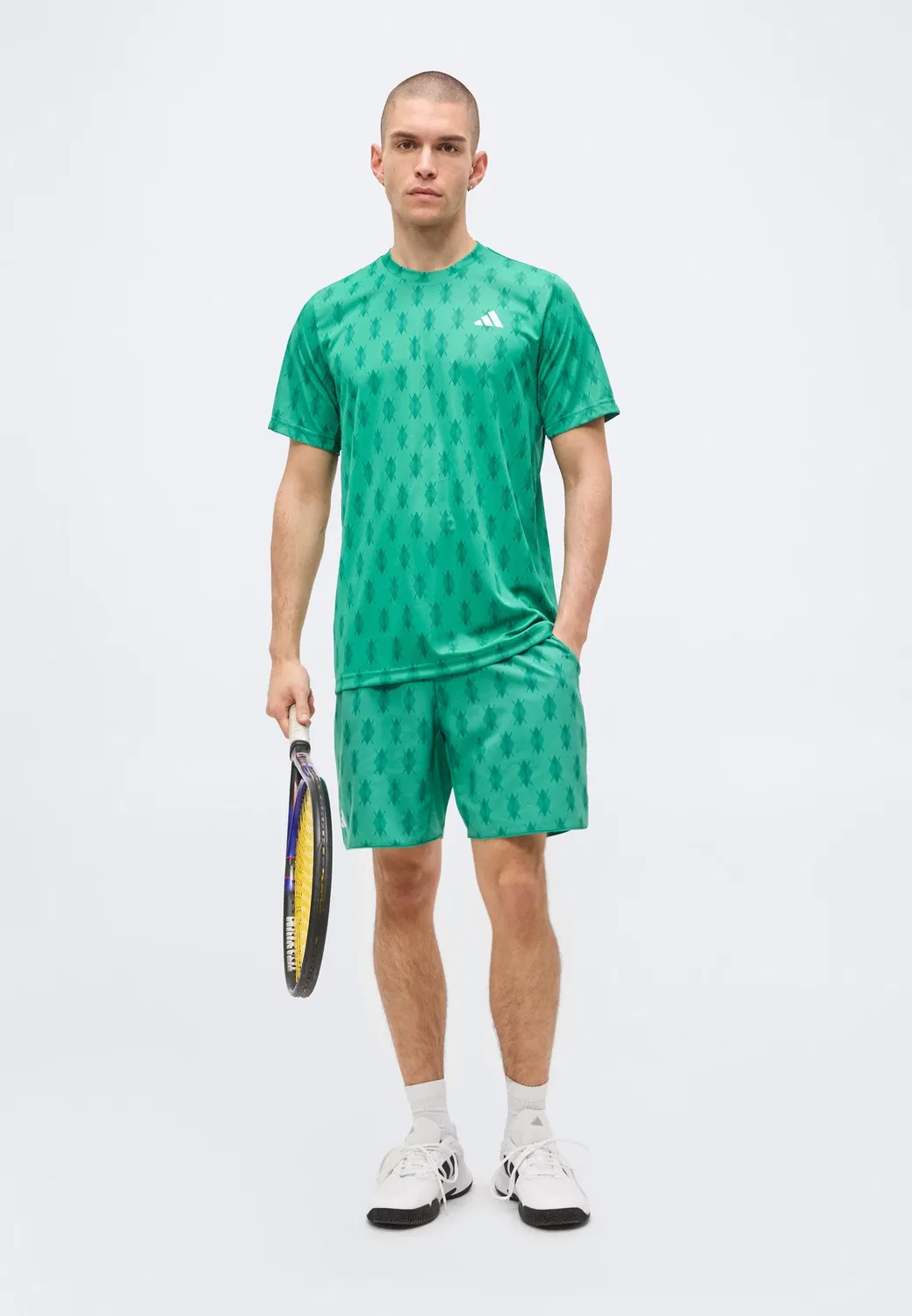 Клубная футболка - спортивная футболка Adidas Performance, Semi Court Green/Collegiate Green — фото 2