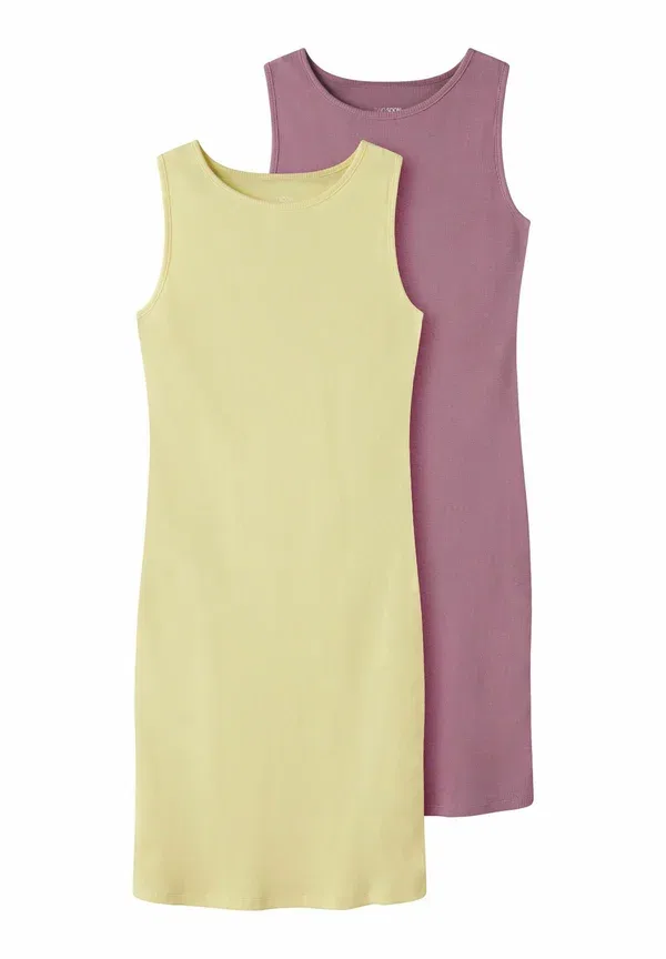 Комплект из 2 платьев-свитеров, 100% хлопок, Slim Fit, Two Soon, Pastel Yellow, желтый — фото 3