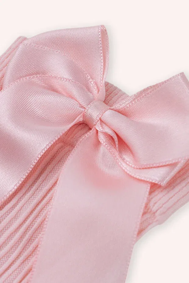 Детские носки для девочек Ribbon Detailed Knee-Length Pink Panço, Pink — фото 2
