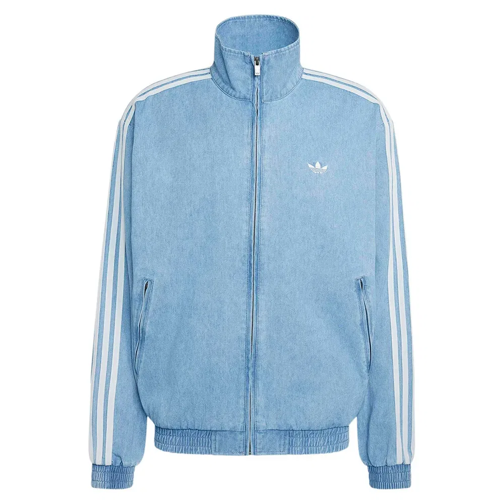 Худи джинсовое на молнии Adidas Originals, синий — фото 3