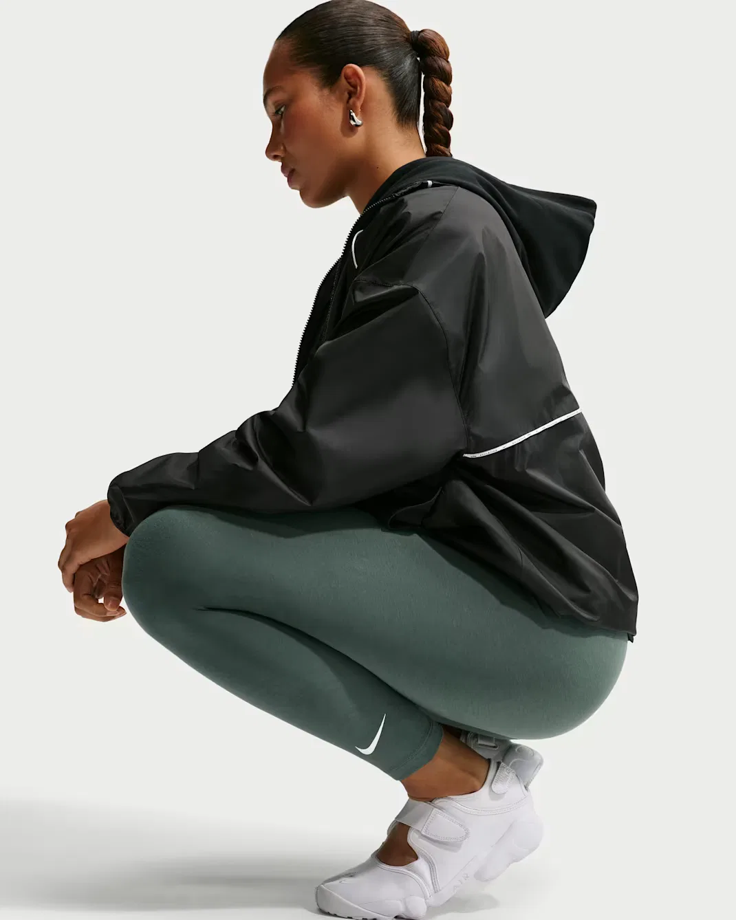 Женские леггинсы с высокой талией, длина 7/8 Nike Sportswear Classic, Camo Green/White — фото 4