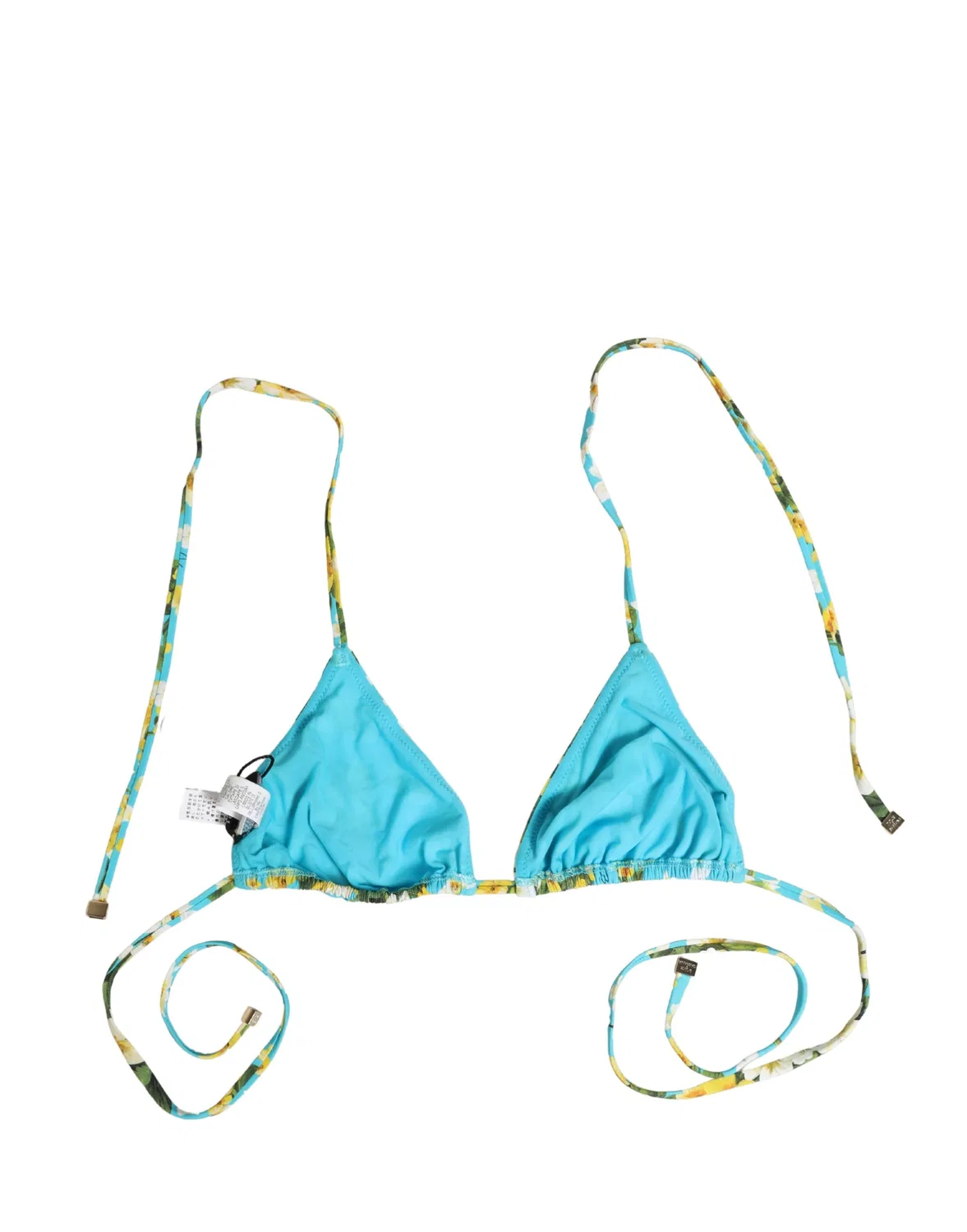 Женский топ бикини с цветочным принтом на завязках Blue Floral Print Dolce & Gabbana, Blue