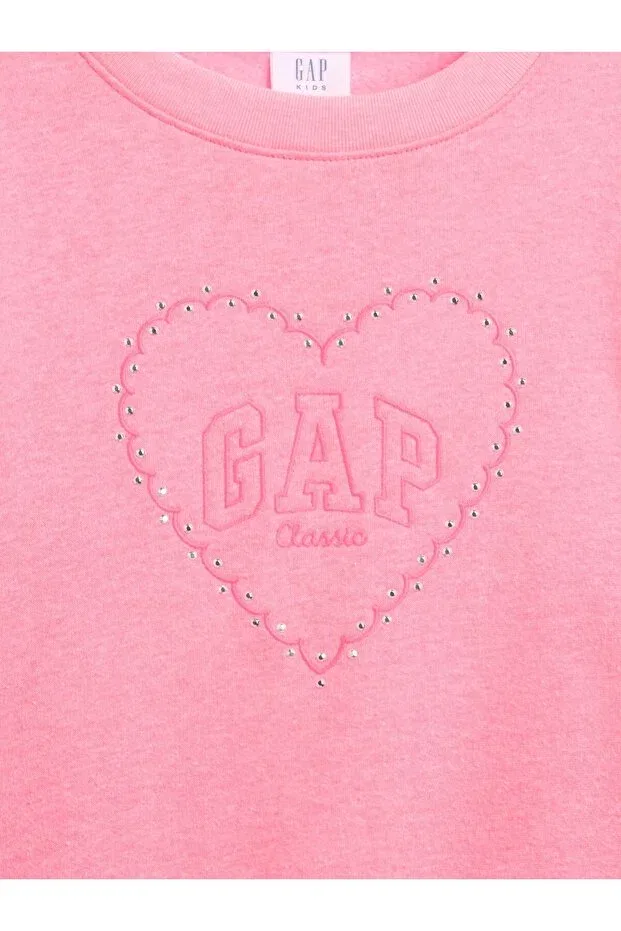 Детские свитшот для девочек с принтом Gap, Pink-000 — фото 2