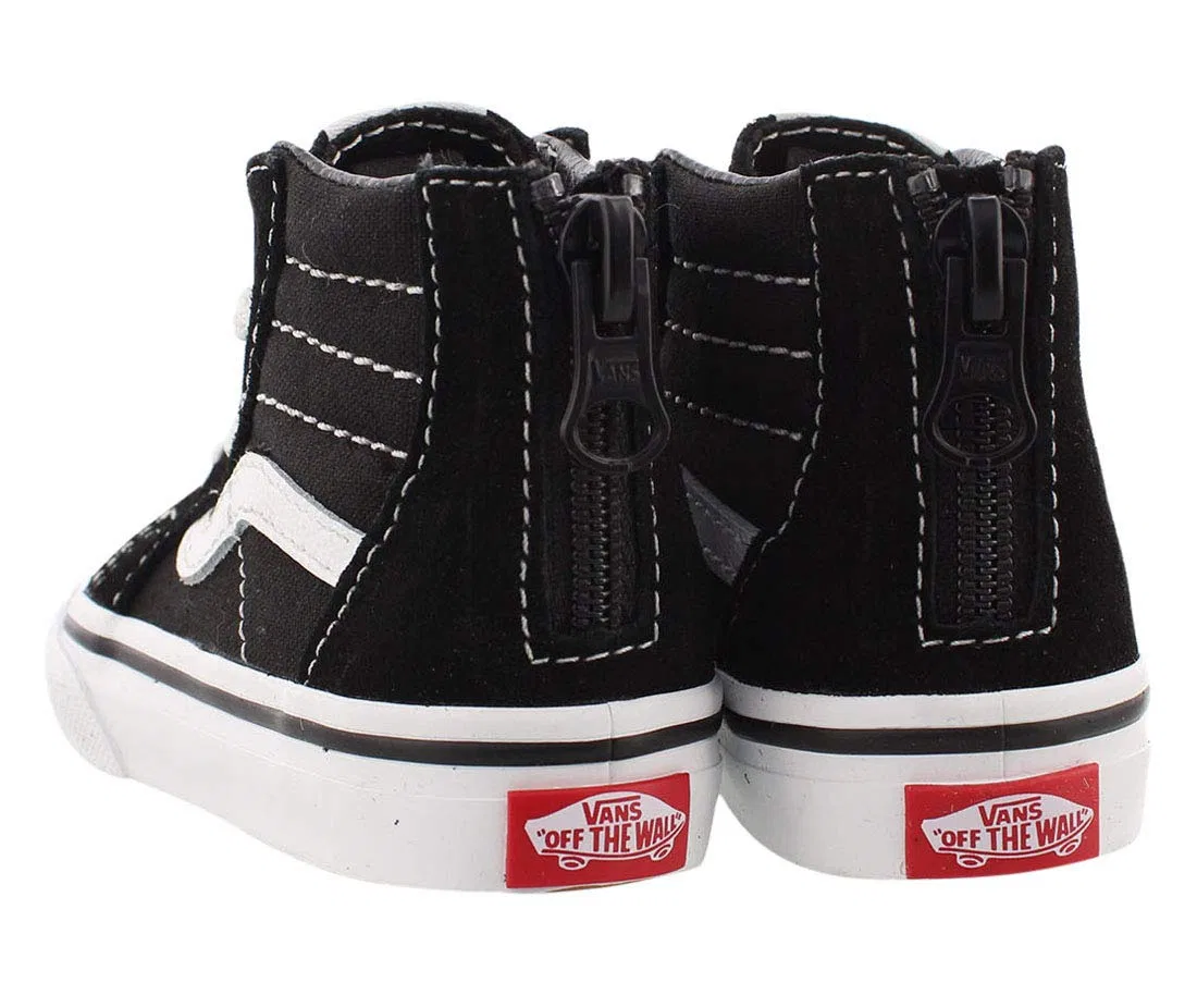 Детские кроссовки для мальчиков с высокой посадкой Sk8-hi Vans, Black/White — фото 4